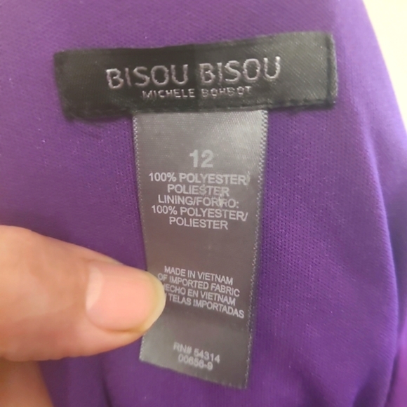 Bisou Bisou Plum/Purple Sleeveless Dress - Size 12 - Picture 3 of 6